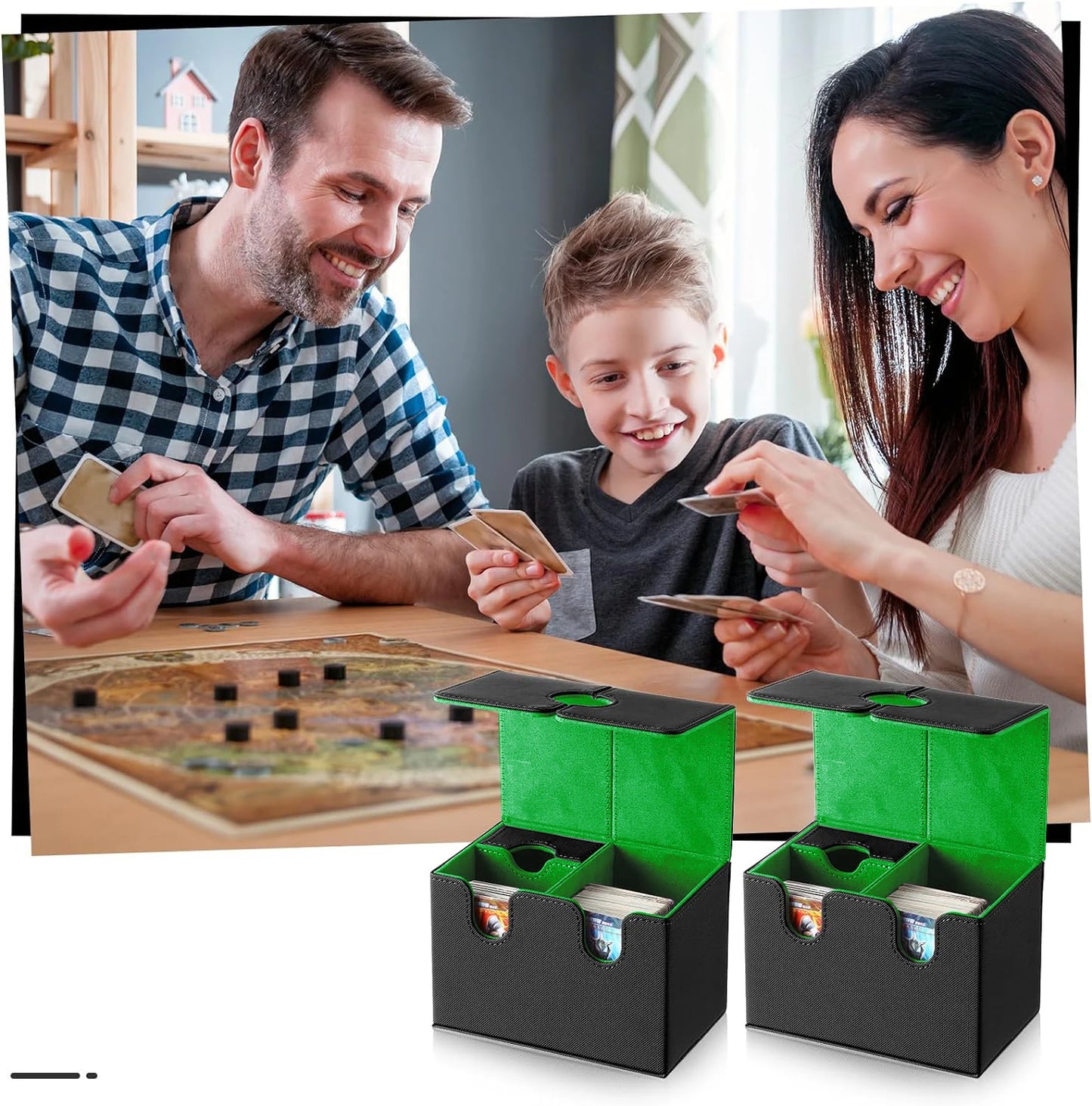 Caja Organizadora para Mazos de Cartas (Deck Box) – Cierre Magnético y Bandeja para Dados