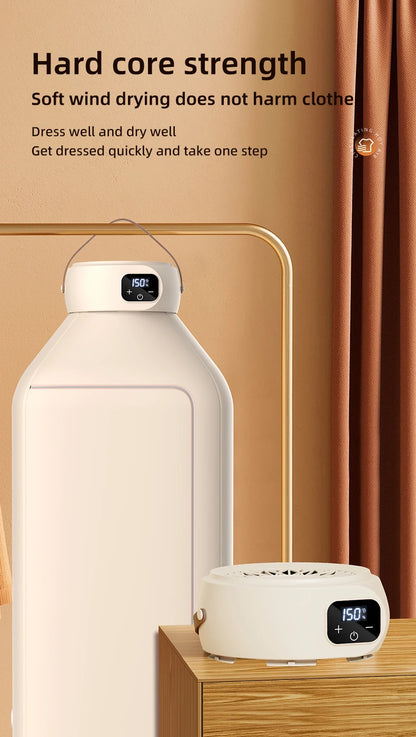 Secadora de Ropa Portátil Plegable – Secado Rápido por Aire Caliente, Temporizador Digital y Luz UV