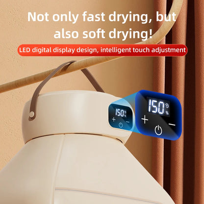 Secadora de Ropa Portátil Plegable – Secado Rápido por Aire Caliente, Temporizador Digital y Luz UV