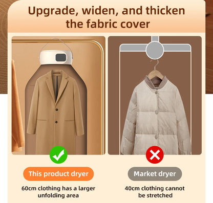 Secadora de Ropa Portátil Plegable – Secado Rápido por Aire Caliente, Temporizador Digital y Luz UV