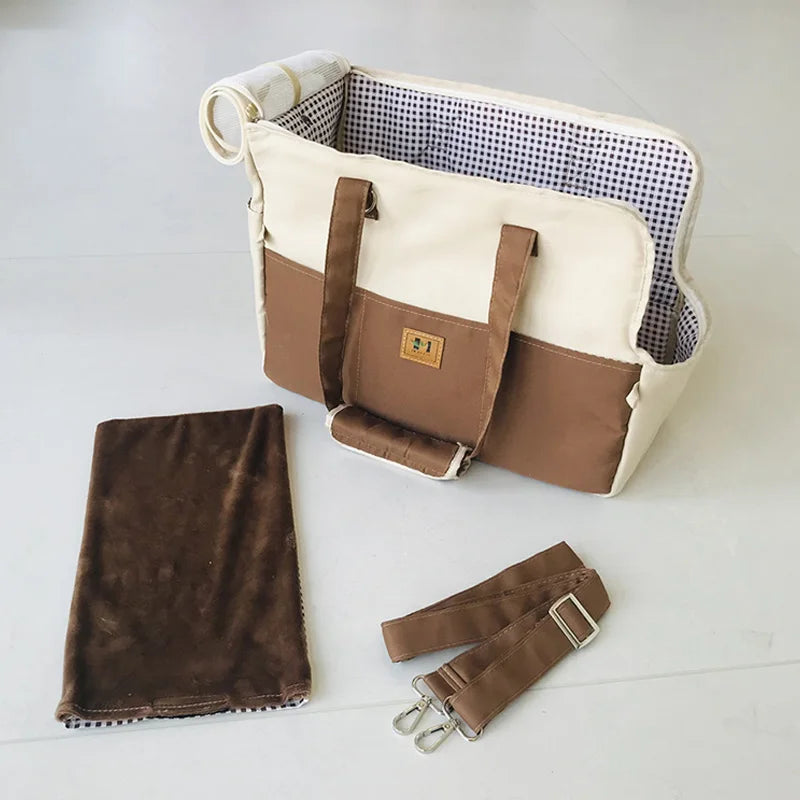 Bolsa de Transporte para Pets Pequenos (Gato ou Cachorro) – Acolchoada, Tela Respirável e Tiracolo, Ideal para Viagens