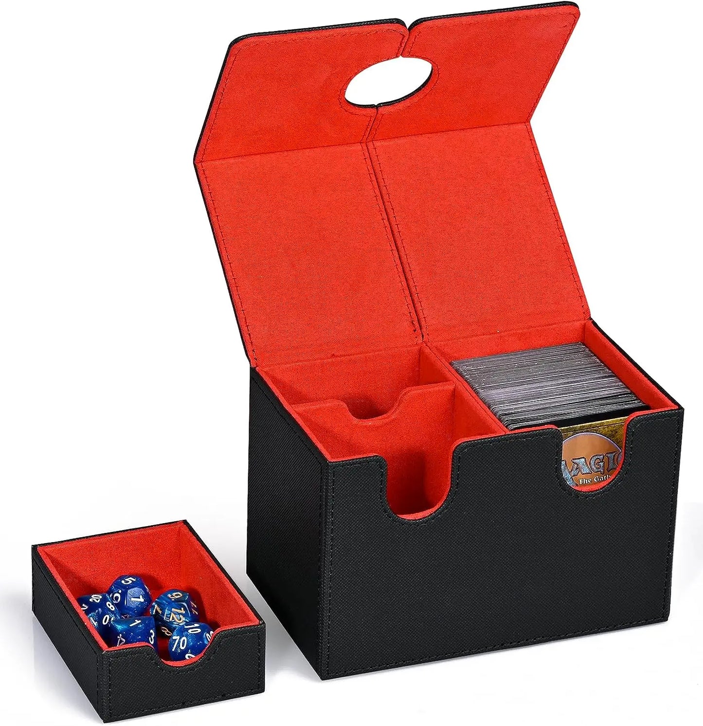 Caja Organizadora para Mazos de Cartas (Deck Box) – Cierre Magnético y Bandeja para Dados