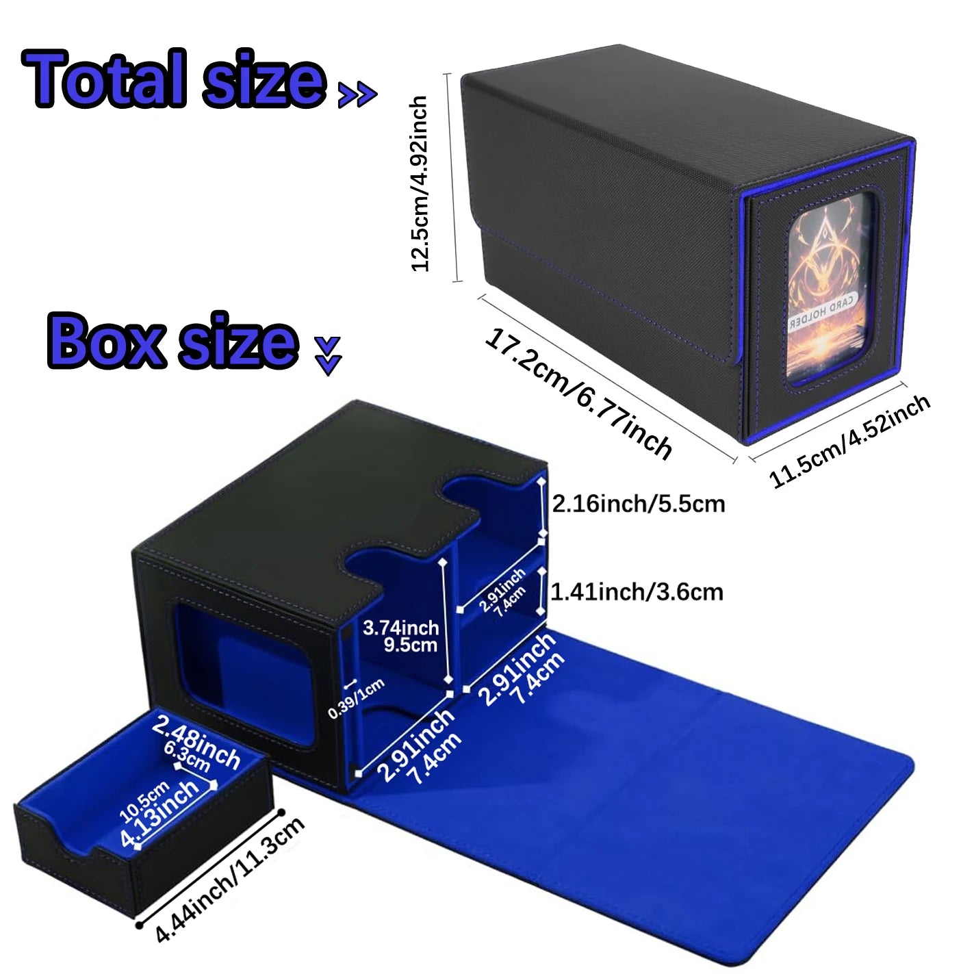 Caja Organizadora para Mazos de Cartas (Deck Box) – Cierre Magnético y Bandeja para Dados
