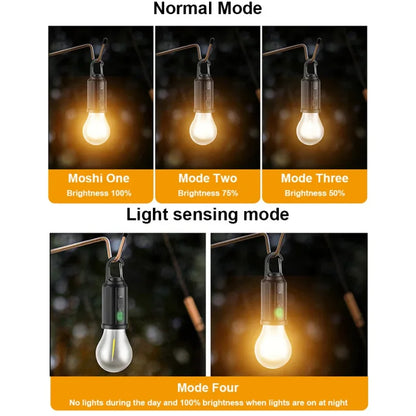 Luz LED Solar para Camping y Exterior – Recargable (Solar + USB-C), Regulable e Impermeable IP65