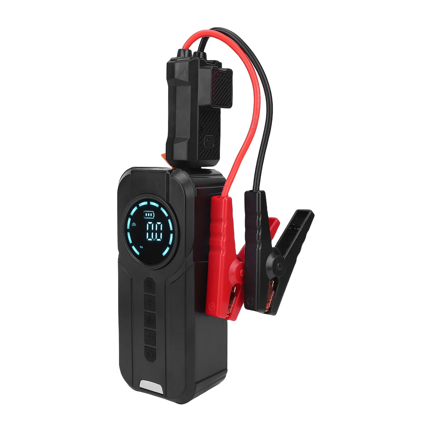 Partidor de Batería Portátil 4 en 1 – Compresor de Aire, Inflador de Neumáticos, Power Bank 10000mAh y Luz de Emergencia