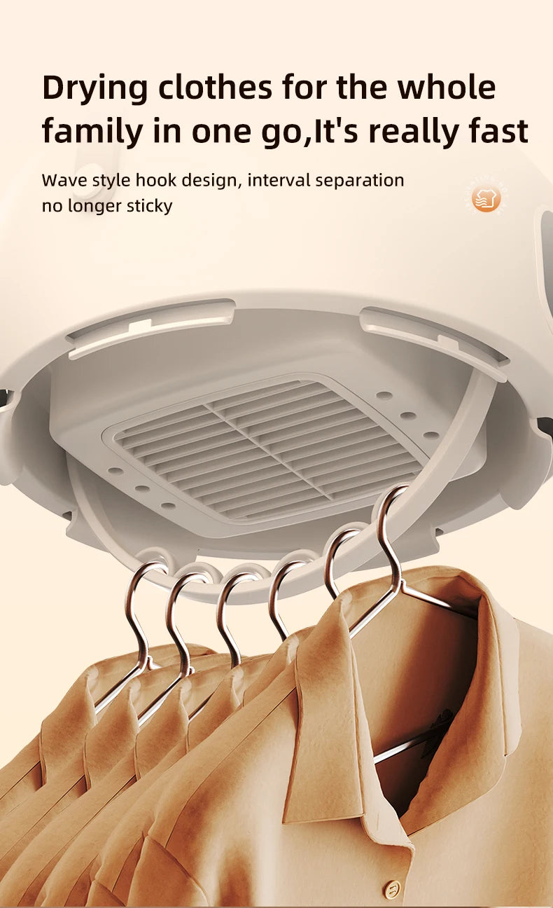 Secadora de Ropa Portátil Plegable – Secado Rápido por Aire Caliente, Temporizador Digital y Luz UV