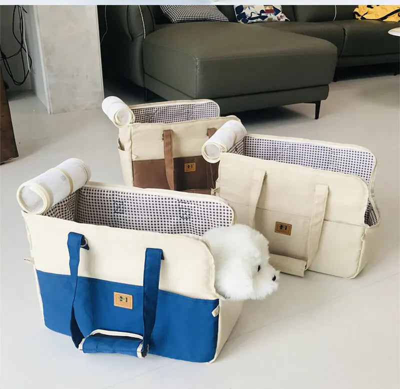 Bolsa de Transporte para Pets Pequenos (Gato ou Cachorro) – Acolchoada, Tela Respirável e Tiracolo, Ideal para Viagens
