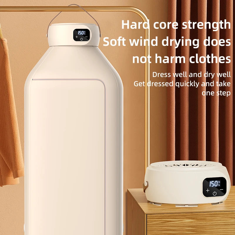 Secadora de Ropa Portátil Plegable – Secado Rápido por Aire Caliente, Temporizador Digital y Luz UV
