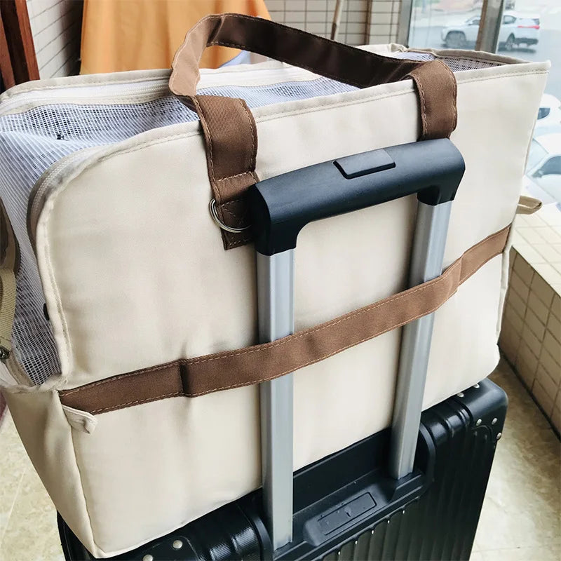 Bolsa de Transporte para Pets Pequenos (Gato ou Cachorro) – Acolchoada, Tela Respirável e Tiracolo, Ideal para Viagens