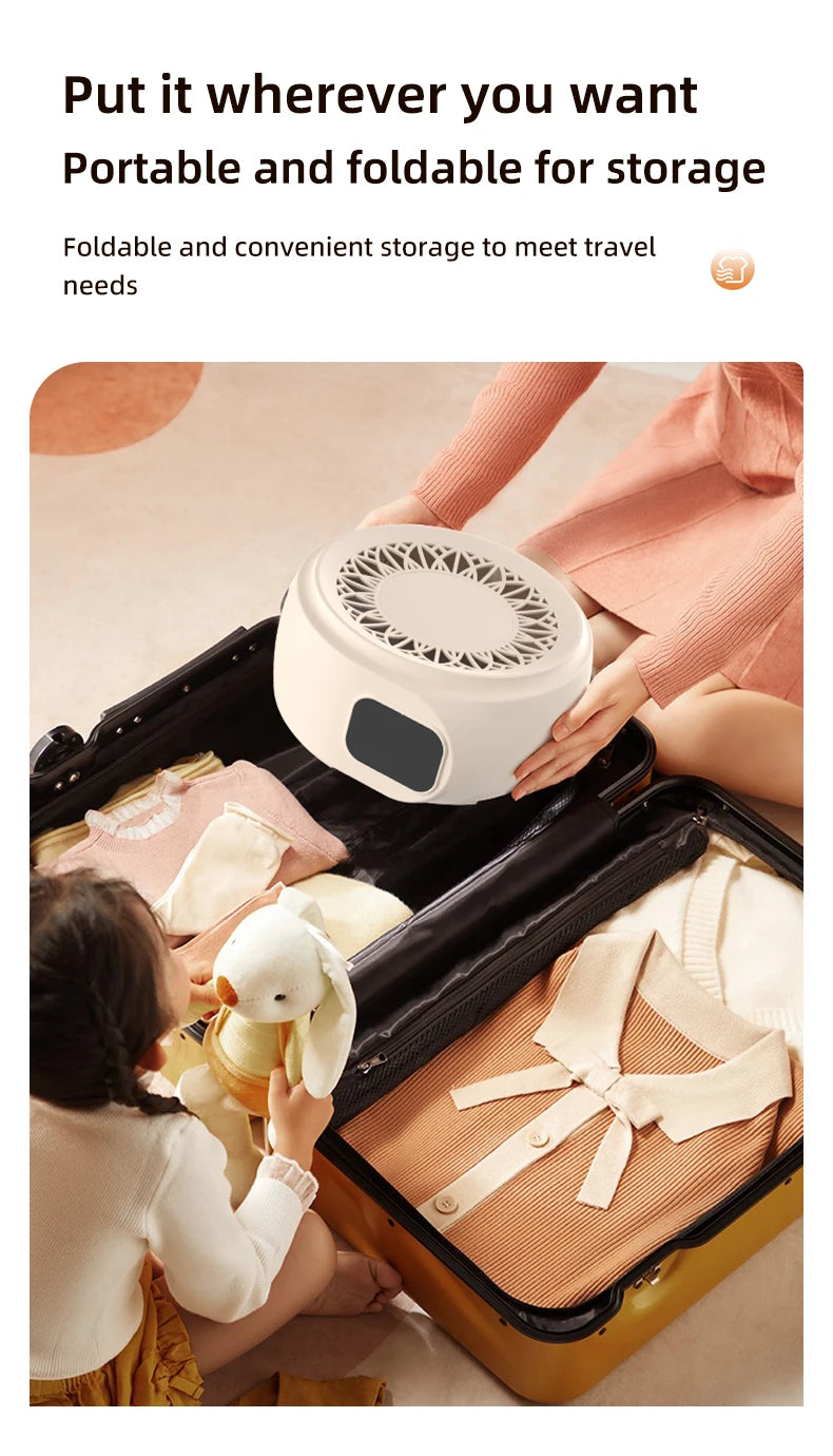Secadora de Ropa Portátil Plegable – Secado Rápido por Aire Caliente, Temporizador Digital y Luz UV