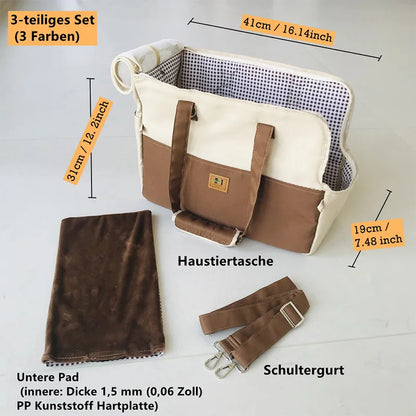 Bolsa de Transporte para Pets Pequenos (Gato ou Cachorro) – Acolchoada, Tela Respirável e Tiracolo, Ideal para Viagens