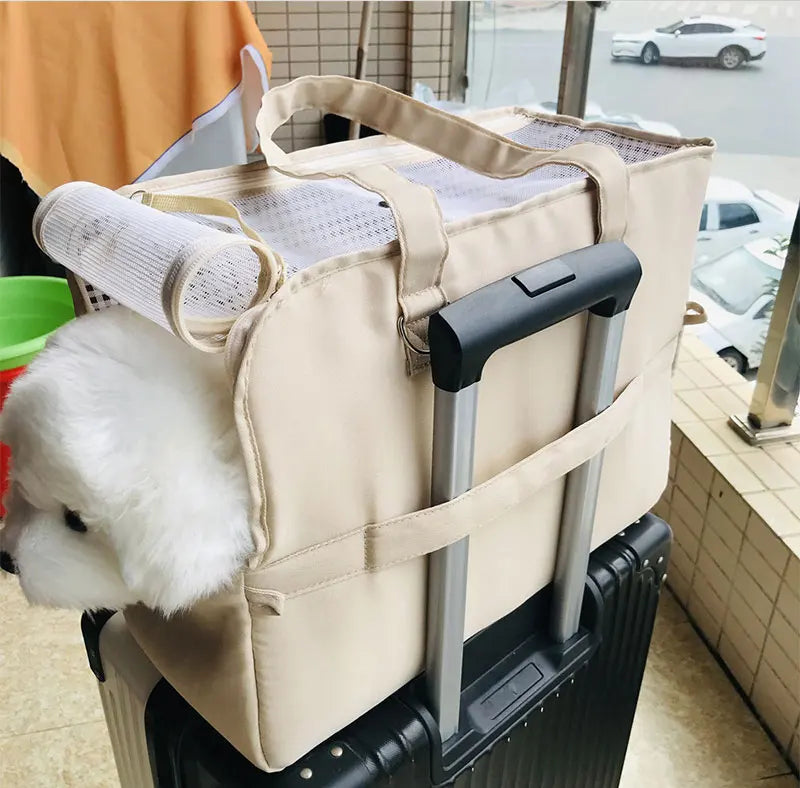 Bolsa de Transporte para Pets Pequenos (Gato ou Cachorro) – Acolchoada, Tela Respirável e Tiracolo, Ideal para Viagens