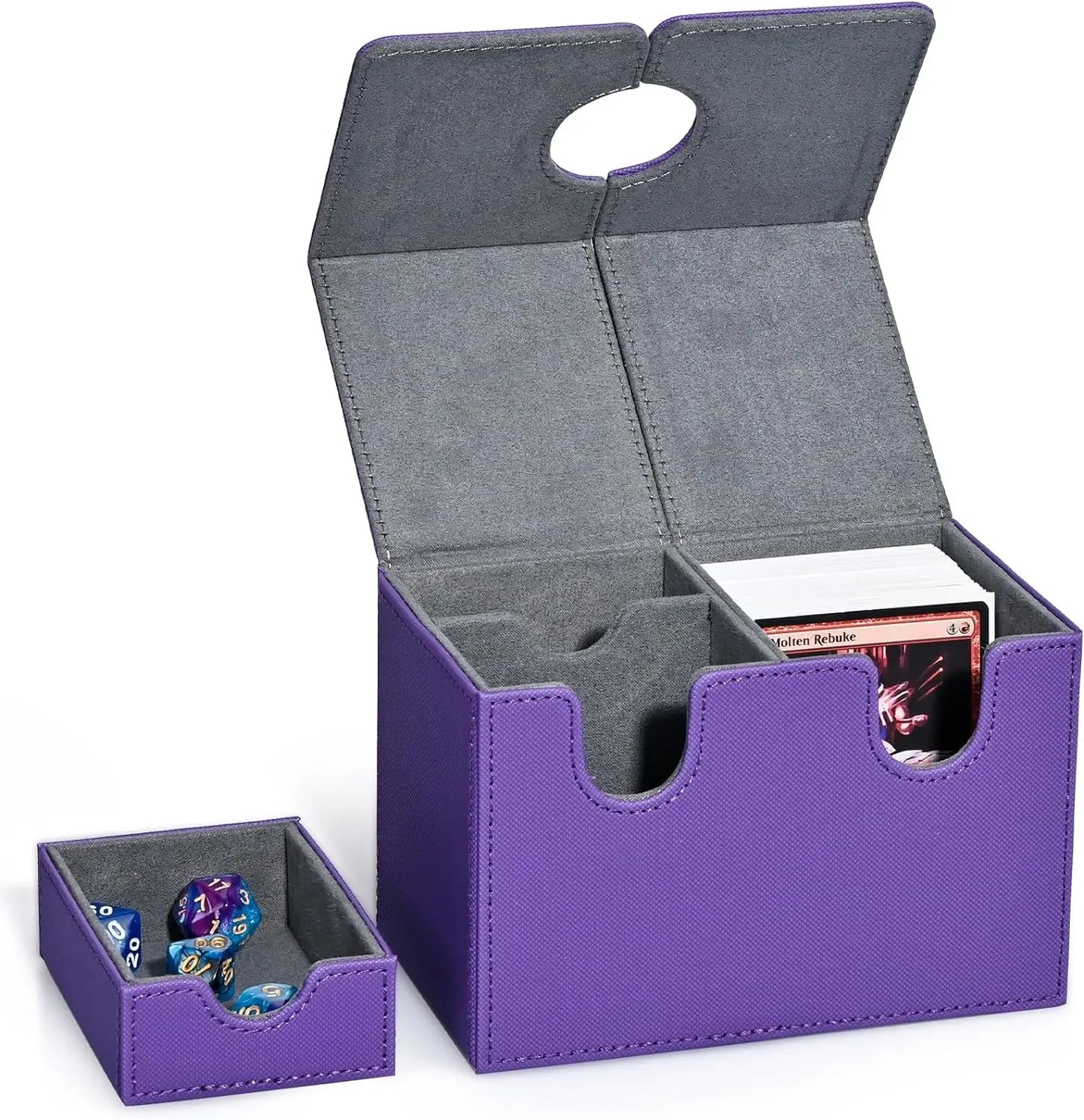 Caja Organizadora para Mazos de Cartas (Deck Box) – Cierre Magnético y Bandeja para Dados