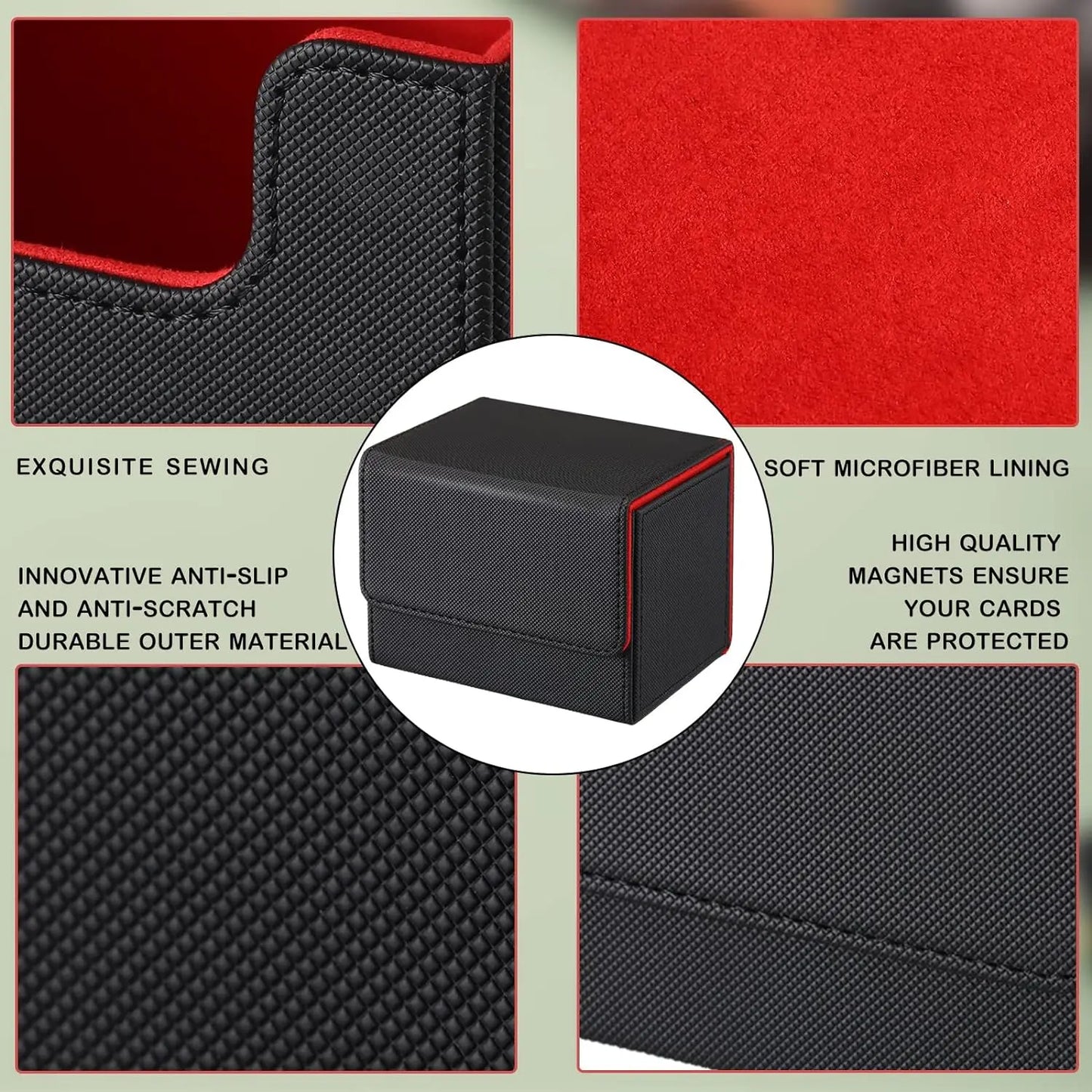 Caja Organizadora para Mazos de Cartas (Deck Box) – Cierre Magnético y Bandeja para Dados