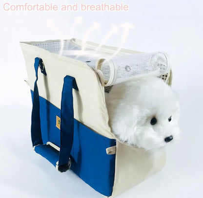 Bolsa de Transporte para Pets Pequenos (Gato ou Cachorro) – Acolchoada, Tela Respirável e Tiracolo, Ideal para Viagens