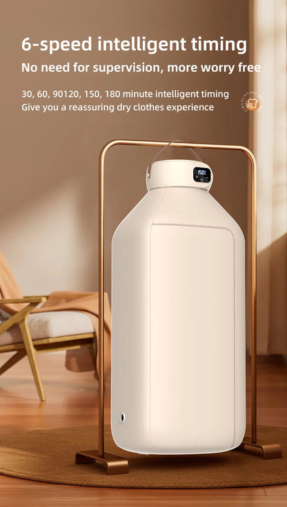 Secadora de Ropa Portátil Plegable – Secado Rápido por Aire Caliente, Temporizador Digital y Luz UV