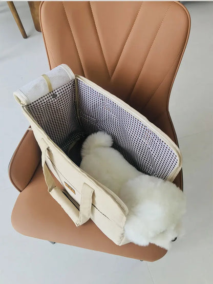 Bolsa de Transporte para Pets Pequenos (Gato ou Cachorro) – Acolchoada, Tela Respirável e Tiracolo, Ideal para Viagens
