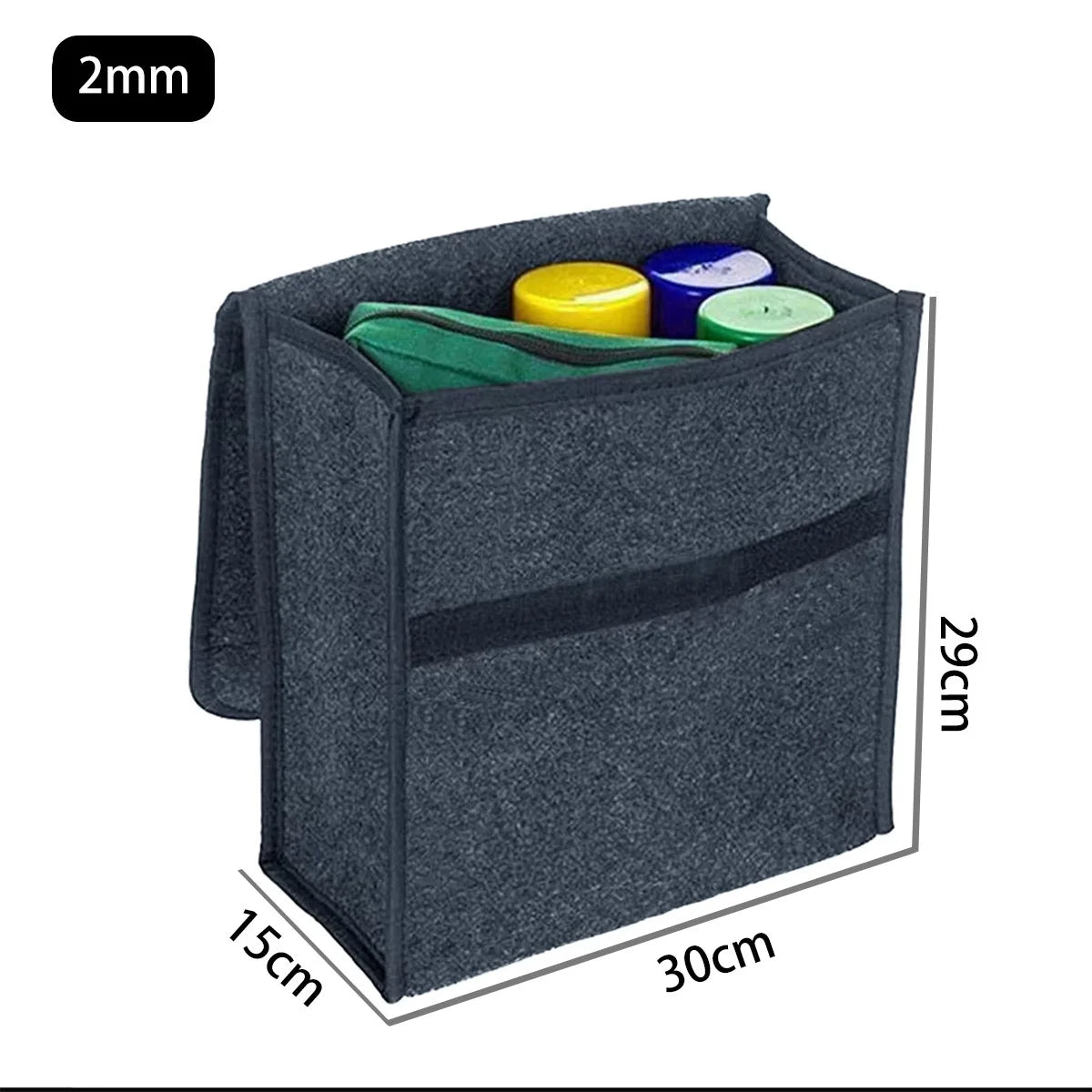 Organizador de Maletero para Auto Plegable de Fieltro – Caja de Almacenamiento para Herramientas, Compras y Más