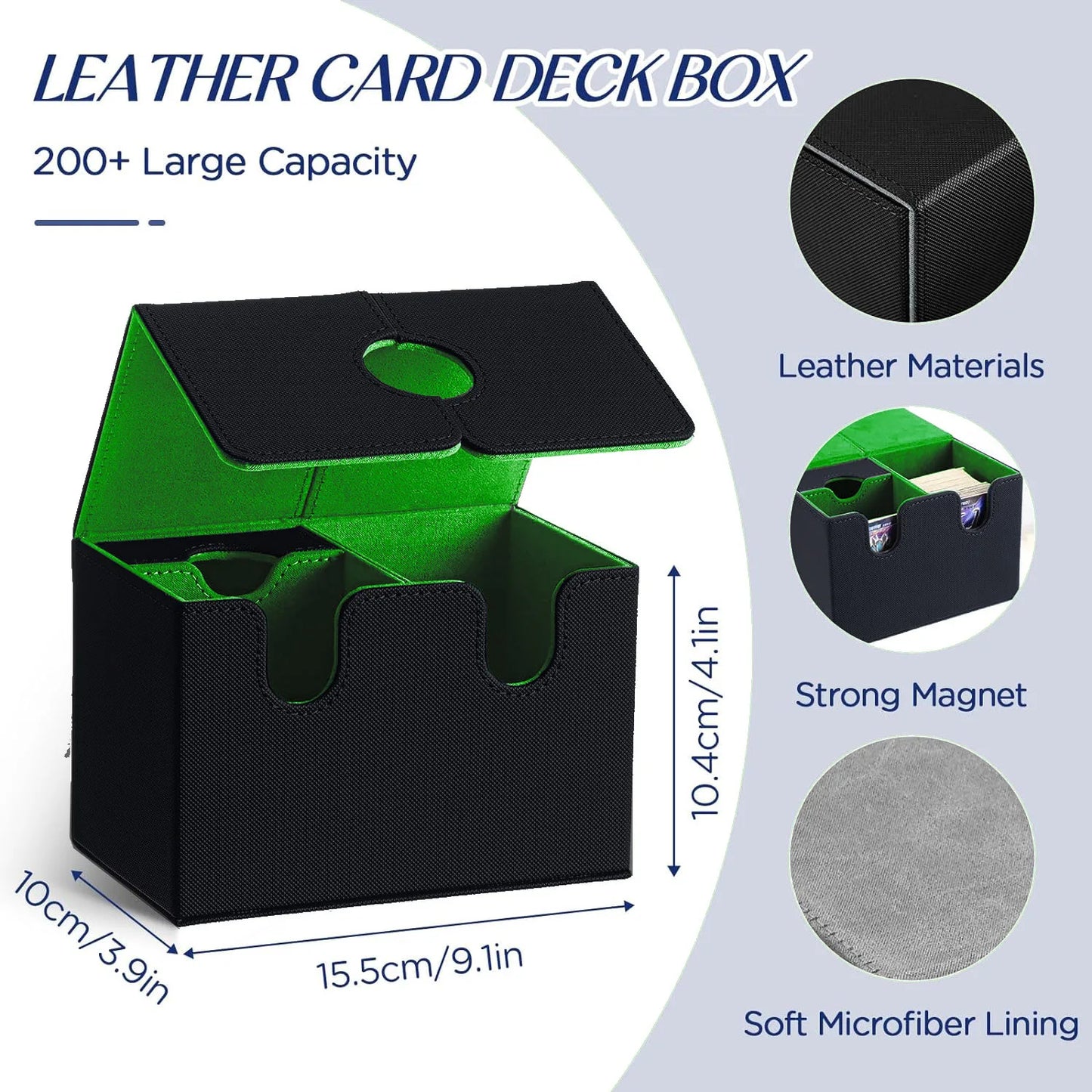 Caja Organizadora para Mazos de Cartas (Deck Box) – Cierre Magnético y Bandeja para Dados